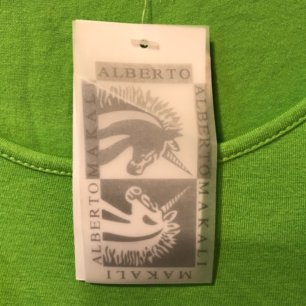 NWT Alberto Makali Lime Green Ruffle Sleeveless Tank - Picture 10 of 14